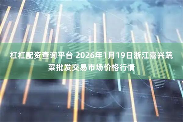 杠杠配资查询平台 2026年1月19日浙江嘉兴蔬菜批发交易市场价格行情